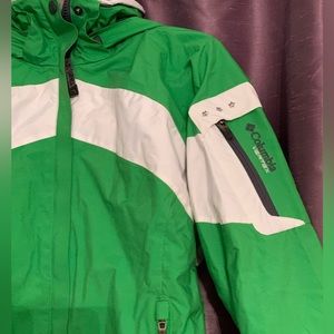 Columbia Vertex Omni Shield Weatherproof Breathable Green & White Ski Jacket